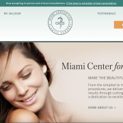 beautiful woman shown next to headline "Miami Center for Plastic Surgery"